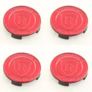 Rohana RF Center Caps Metal Flat Gloss Red - Set of 4