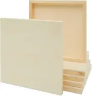 6 Pack Unfinished Square Wood Panels for Painting, 12X12 Wooden Canvas Boards fo