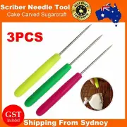 3X Scribe Scriber Needle Tool Cookie Sugarcraft Fondant Cake Carved Decorating