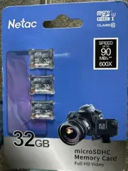 3 Pack Pcs Micro SD Card 32GB, Mini TF Memory with up to 90 Mb/S, UHS-1, Class10