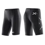 SALE | 2XU Youth Compression Shorts ( Black / Silver Logo )