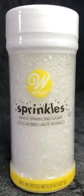 Wilton White Sprinkles Sparkling Sugar Decorating 8 oz Cookies Cupcakes New 3654