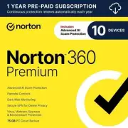 Norton 360 Premium 2025, Antivirus software for 10 Devices with Auto Renewal VPN