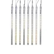 8 Tube Warm White LED Meteor Shower Christmas Light Set Outdoor Holiday Decor