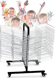 Art Drying Rack,Classroom Drying Rack,Metal Art Work Storage Display Rack,Space Saving Rack for Suitable for Drying Oil Paintings Art School and at Home(40-Layer Shelf)