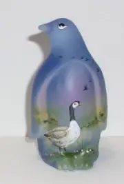 Fenton Glass Blue Canada Goose Penguin Figurine Ltd Ed #12/28 M Kibbe