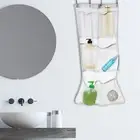 Bathroom Mesh Storage Bag Hanging Shower Tote Capacity with Hooks