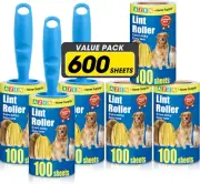 Lint Roller, Lint Rollers for Pet Hair Extra Sticky, 600 Sheets Lint Roller