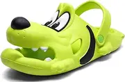 [ANYUETE] Kids Clogs Boys Girls Cute Cartoon Dog Sandals Slip-On Slippers Slides Shoes(Toddler/Little Kid/Big Kid), Green, 1 Big Kid