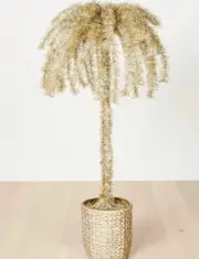 Trimsetter Dillards 5 Ft. PRE-LIT PALM TREE matte GOLD CHRISTMAS DECOR NEW