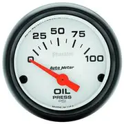 Autometer Phantom Oil Pressure Gauge Electric - 0 - 100 PSI, 2 1/16 Inch, Short Sweep, AU5727
