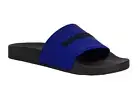 Balenciaga Black Blue Bicolor Rubber Logo Slide On Pool Sandal Flip Flop Flat 39