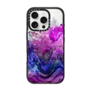 iPhone 16 Pro Impact Case MagSafe Compatible Purple Amethyst Marble
