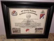 98TH U.S. CAVALRY REGIMENT / COMMEMORATIVE - CERTIFICATE OF COMMENDATION