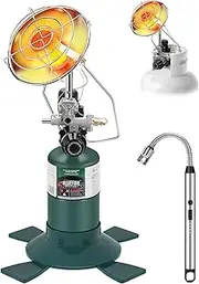 2-in-1 Tent Heater for Camping - 4100 BTU Portable Propane Heater with Safety Shut-off & Tip-over Switch, Compatible with 1lb & 20-40lb LP Tanks, Ideal for Outdoor and Golf Carts