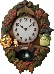 RHYTHM My Neighbor Totoro Wall Clock with Theme Song Brown 4MJ429-M06 from JPN