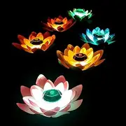 Led Floating Light Waterproof, Solar Floating Lights Swimming Pool Color-Changing Flower Night Lights for Ponds Garden Wedding Decorationï¼ˆBlueï¼‰/25 (Color : Orange)