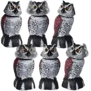 6 Pcs Fake Owl Decoys to Scare Birds Away 3.5 x 7.9 Inch Mini Plastic