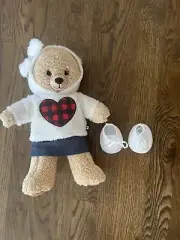 Build A Bear With Sherpa Heart Hoodie Skirt And Shoes Outfit