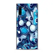 Skins Decal Wrap for Samsung Galaxy Note 10 Mixed Blue Bubbles Glass