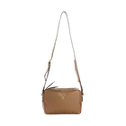 Prada Vitello Phenix Double Zipped Crossbody Bag Caramel