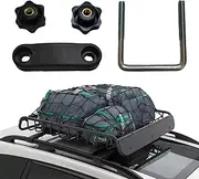 Roof Rack Brackets | Detachable U-Bolt Clamps Car Luggage Rack Accessories Metal Lock Nut Clips | Adjustable Mounting Clips for Roof Boxes and Cross Bars Vehicle Fixing Tools