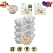 100 BPA-Free 32 Oz Silver Round Take Out Containers - Elegant and Microwavable