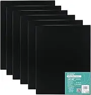 Exerz 30x40cm Canvas Panels Black - 3mm 280gsm 100% Cotton Artist Canvas Board/Triple Primed/Acid Free/Medium Grain - Oil & Acrylic Painting for Artists at All Levels (30x40cm-6pk Black)