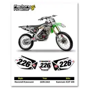 2006-2008 KAWASAKI KXF 450 Rockwell Dirt Bike Graphics Custom Number Plates