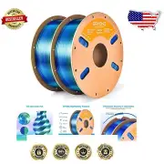 Dual Silk PLA 3D Printer Filament 1.75mm, 2KG Roll - Incredible Color Blending