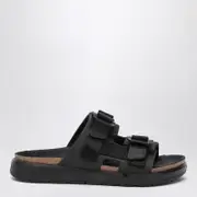 [Birkenstock] Shinjuku black leather and textile slipper 37 IT Black