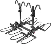 [CyclingDeal] 2" Hitch Mounted 2 or 4 Bike Rack - Max Tire Width up to 5"- Load up to 45 lbs Per Bike - Platform Style Carrier Rack for Fat Bikes MTBs & Road Bikes