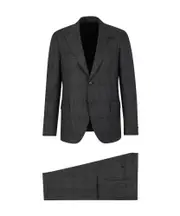 Lardini Checkered Pattern Suit XXL Black