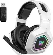 Wireless Gaming Headset 2.4GHz/BT 5.3/Wired Over Ear Headphones RGB Light Gamer Headphones for PS4 PC Laptop
