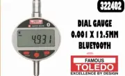 DIAL INDICATOR (TOLEDO) GAUGE 0.001 X 12.5MM - BLUETOOTH - HIGH PRECISION