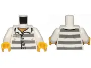 LEGO® Minifigure Torso Prisoner Number 86753 Gray Stripes Buttons Dark Tan Shirt