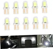 SWOOMEY LED Car Light T10 5W Silicone Crystal COB White 10 Pack Easy to Install Long Life Indoor Use