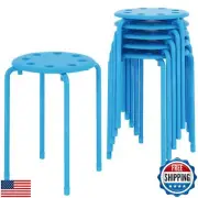 VECELO 6-Piece Stacking Stools, 17.7 Inch Standard Height, Portable Stackable