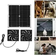 Solar Fan Kit, 20W Solar Powered Floor Fan, High Conversion Rate Light Portable Solar Panel with 2 Exhaust Fans for RV Dog House