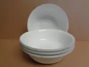4 Corelle Winter Snowflake Soup Cereal Bowls 18-ounce New White Light Gray Rim