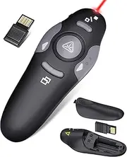 Hesdtcet Wireless Presentation Clicker for PowerPoint Presentations, USB Dongle Presenter Remote with Lase Pointer Slide Clickers for Mac/Windows/Linux, Computer/Laptop, Google Slide/PPT/Keynote