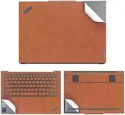Jarttarn Laptop Decal Cover Compatible with 2025 Lenovo ThinkPad X9-14 Aura Edition/ThinkPad X9-14 Gen 1 14 inch Anti-Scratch Sticker Three Sided Leather Notebook Film (Brown)