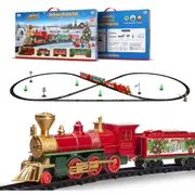 47PCS Electric Classical Christmas Rail Train Set with Tracks Lights &