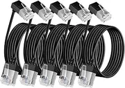 5Pack 90° Downward Angled Cat 6A Ethernet Ultra Slim Cable 3.3 Ft,Flexible Cat6a LAN Cord, 10Gbps High-Speed Thin Rj45 Internet Cable, for PC, Router, Ps4/5 (Black)