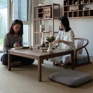 新中式小炕桌黑胡桃木榻榻米茶幾茶室簡約飄窗桌禪意日式陽臺矮桌