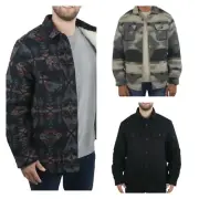 Jachs Men’s Shirt Jacket New york Wool Blend Sherpa Lined Flannel Print Warm