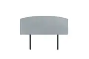 Linen Fabric Queen Bed Curved Headboard Bedhead - Stone Grey