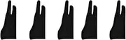 5 Pack Artist Gloves for Tablet Digital Drawing Glove Two Fingers Thicken Palm Rejection Glove for Graphics Pad (M)