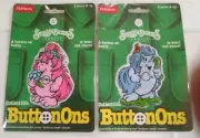 PLAYSKOOL SNUGGLE BUMMS BUTTON ONS- SPRITELY & MAMA BRIGHTLY-1984 MINT ON CARDS