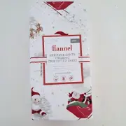 Pottery Barn Kids Heritage Santa Organic Crib Fitted Sheet Flannel Christmas